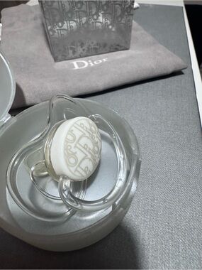 Dior  baby pacifier oblique monogram with Gray Dust Bag and Signature Box Set